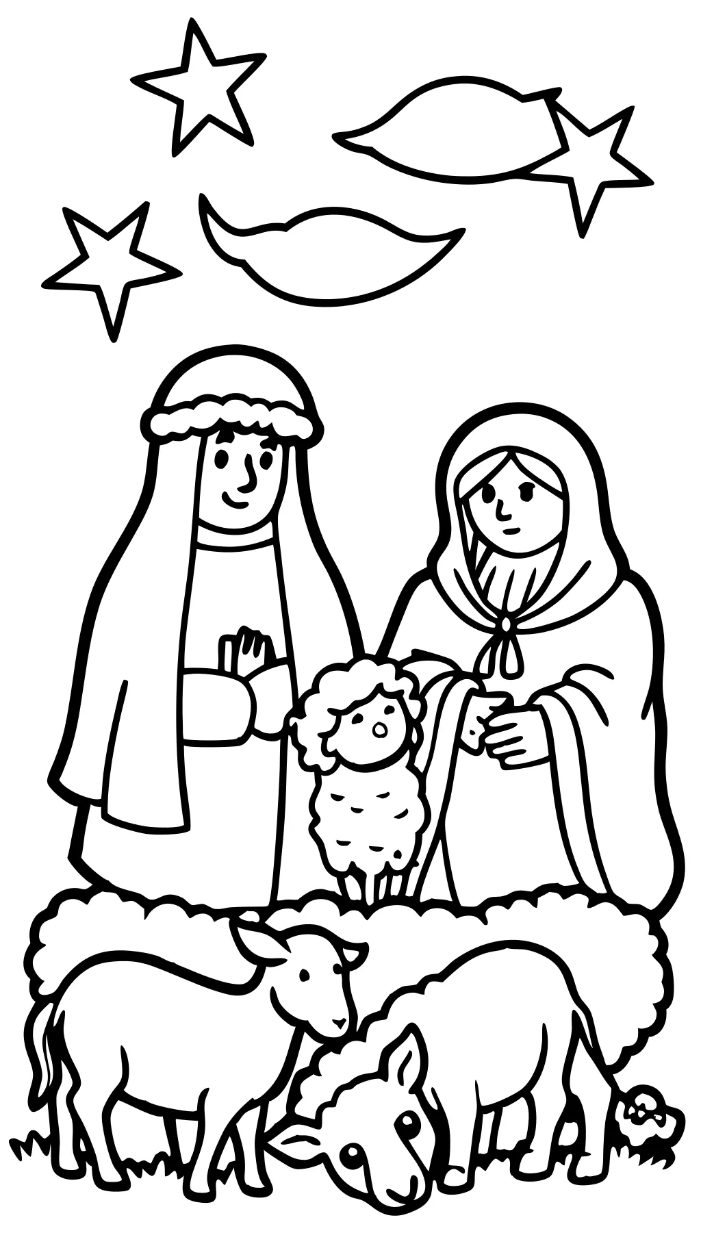 nativity coloring page free